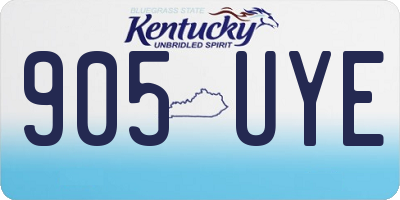 KY license plate 905UYE