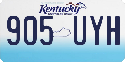 KY license plate 905UYH