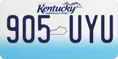 KY license plate 905UYU