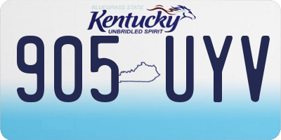 KY license plate 905UYV
