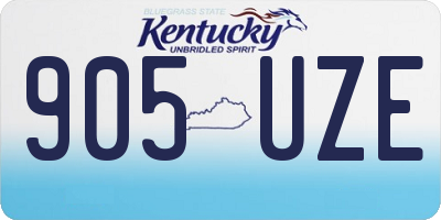 KY license plate 905UZE
