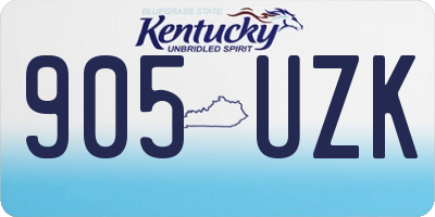 KY license plate 905UZK