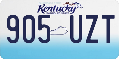 KY license plate 905UZT