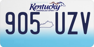KY license plate 905UZV