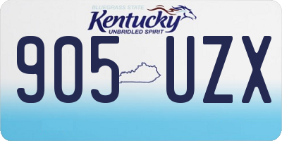 KY license plate 905UZX