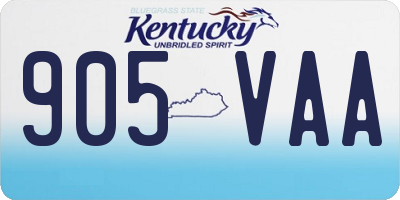 KY license plate 905VAA
