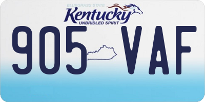 KY license plate 905VAF