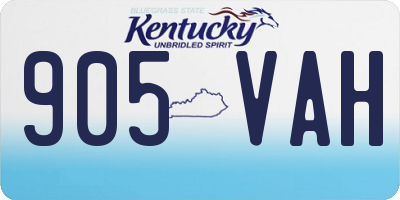 KY license plate 905VAH