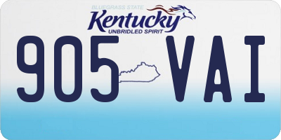 KY license plate 905VAI