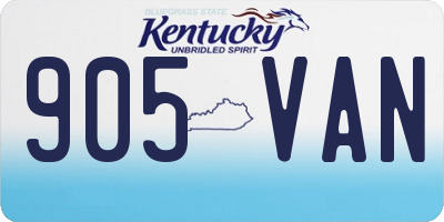 KY license plate 905VAN