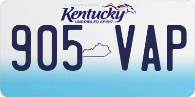 KY license plate 905VAP