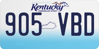 KY license plate 905VBD