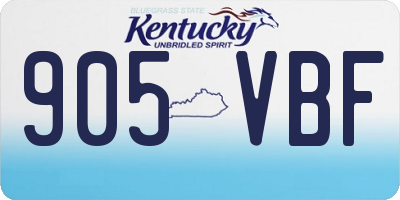 KY license plate 905VBF