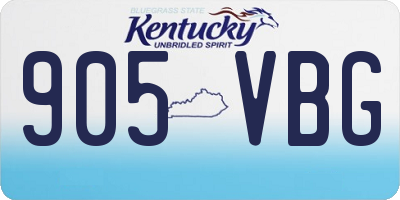 KY license plate 905VBG