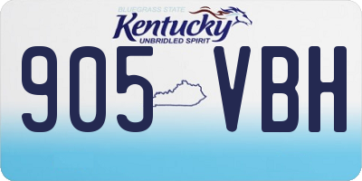 KY license plate 905VBH