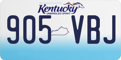 KY license plate 905VBJ