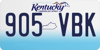 KY license plate 905VBK