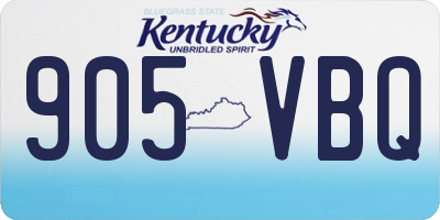 KY license plate 905VBQ