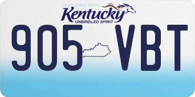 KY license plate 905VBT