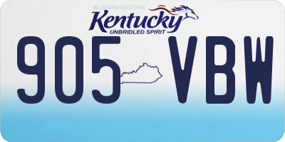 KY license plate 905VBW