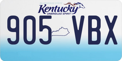 KY license plate 905VBX