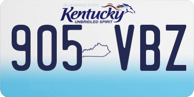KY license plate 905VBZ