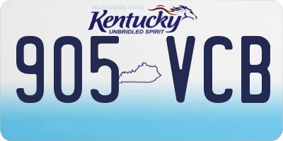 KY license plate 905VCB