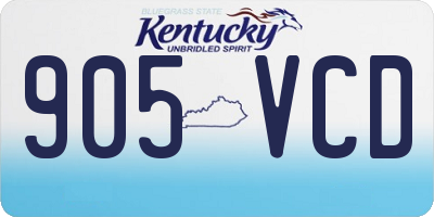 KY license plate 905VCD