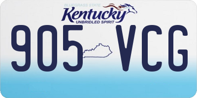KY license plate 905VCG