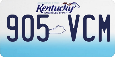 KY license plate 905VCM
