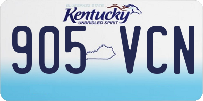 KY license plate 905VCN