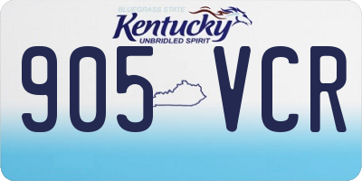 KY license plate 905VCR
