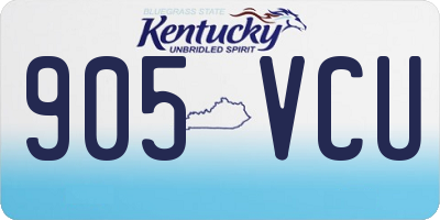 KY license plate 905VCU