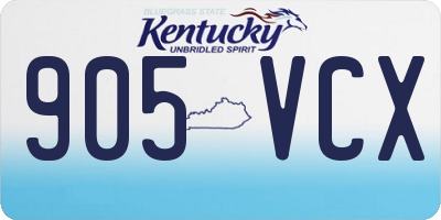 KY license plate 905VCX