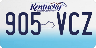 KY license plate 905VCZ