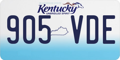 KY license plate 905VDE
