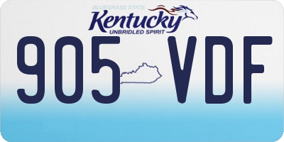 KY license plate 905VDF