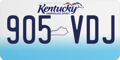 KY license plate 905VDJ