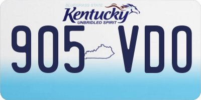 KY license plate 905VDO