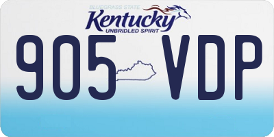 KY license plate 905VDP