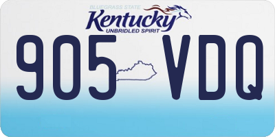 KY license plate 905VDQ