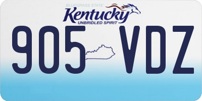 KY license plate 905VDZ