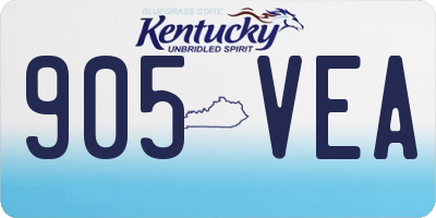 KY license plate 905VEA