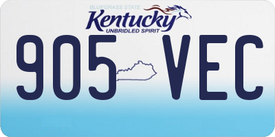 KY license plate 905VEC