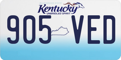 KY license plate 905VED