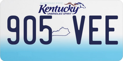 KY license plate 905VEE