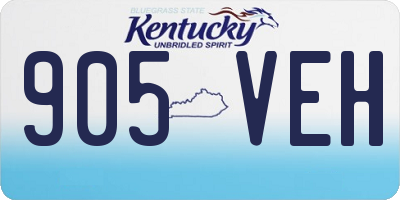 KY license plate 905VEH