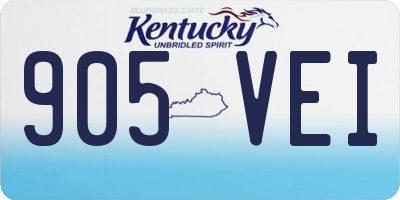 KY license plate 905VEI