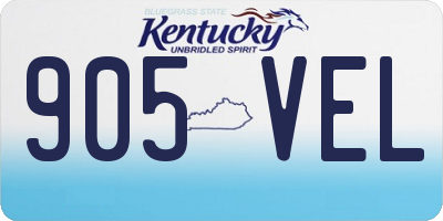 KY license plate 905VEL