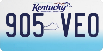 KY license plate 905VEO